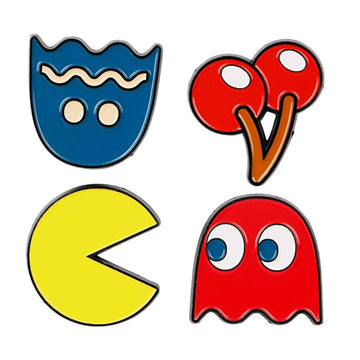 Pac-man Classic 4 Piece Enamel Pin Set - BUCKET POPCORN